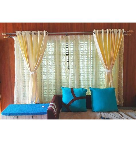 Silk Eyelet Plain Home Curtain For Door And Windows Size Feet At