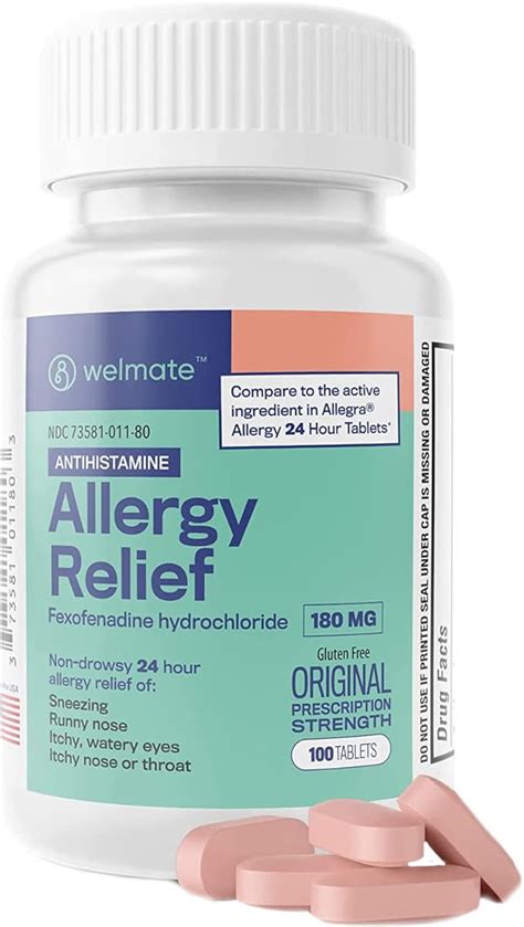 Amazon Welmate Allergy Relief Fexofenadine Hcl Mg Non Drowsy