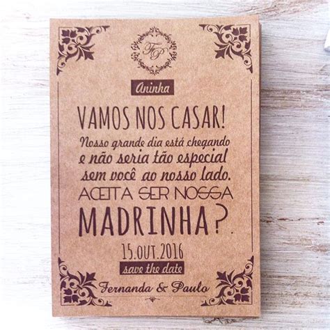 Convite Para Padrinhos Ideias Para Voc Se Inspirar