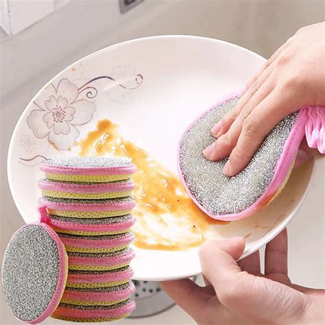 510pcs Double Side Dishwashing Sponge Pan Pot Dish Wash Sponges Household Cleaning Tools