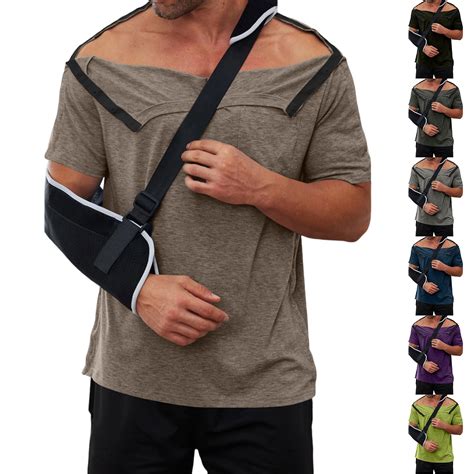 Longantii Post Shoulder Surgery Shirts For Men Short Sleeve After Rotator Cuff Surgery Shirt