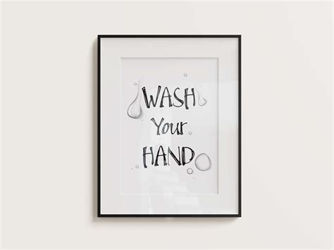 Wash Your Hand Bathroom Printable Art Instant Download Funny Bathroom