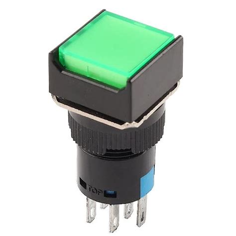 square mm push button dpdt green light vdc alm