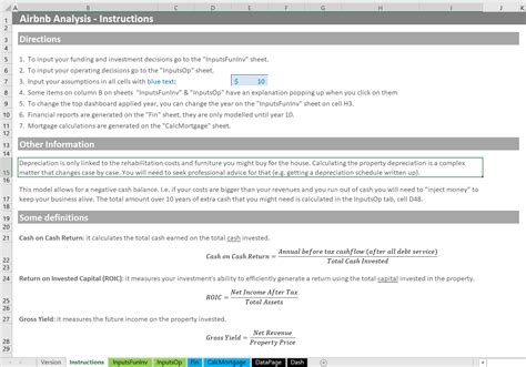 Airbnb Financial Analysis Excel Model Eloquens