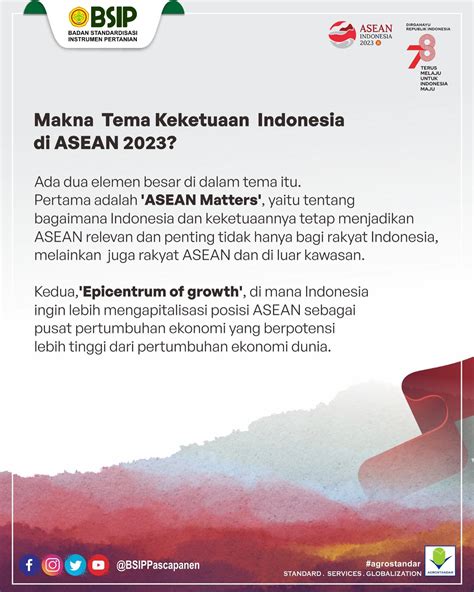 Berita BSIP Pascapanen Tahukah Makna Tema Keketuaan Indonesia Di ASEAN