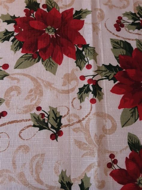 Better Homes Gardens Polyester Poinsettia Christmas Tablecloth X