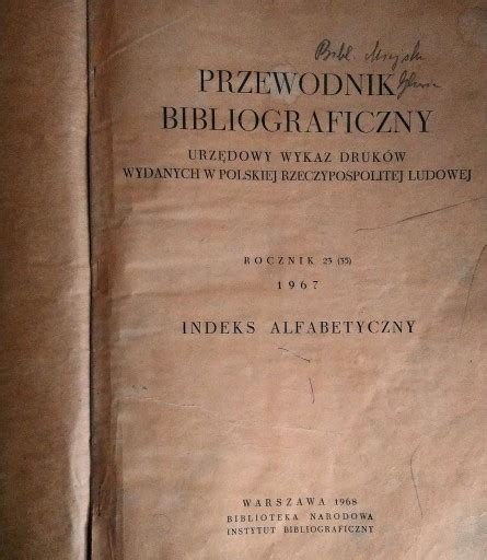 Przewodnik Bibliograficzny Urz Dowy Wykaz Druk W Wydanych W Prl