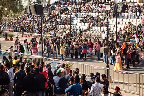 Wagah Border Amritsar Punjab India 02 February 2024 Flag Ceremony