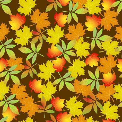 Seamless Pattern Of Autumn Leaves Vector Art At Vecteezy