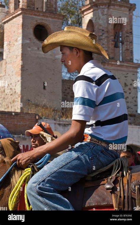 A Caballero Or Mexican Cowboy Rides Into Town For The Festival Of The Virgin Of Guadalupe Los