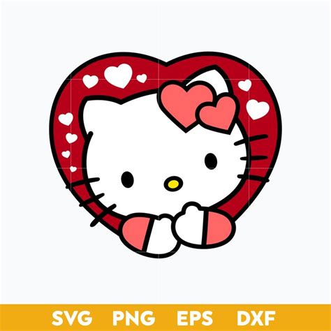 Kitty Vanlentine Day SVG, Hello Kitty Heart SVG, Valentine D - Inspire Uplift | Hello kitty ...