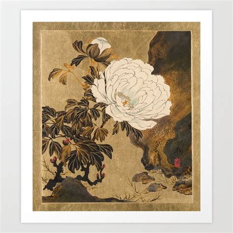 Japanese Peonies Shibata Zeshin, 1882 Art Print by Art Culture | Society6