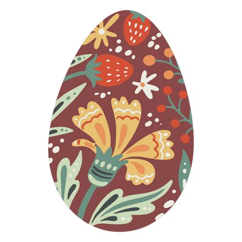 Diseño Png Y Svg De Huevo De Pascua Flores Planas Para Camisetas