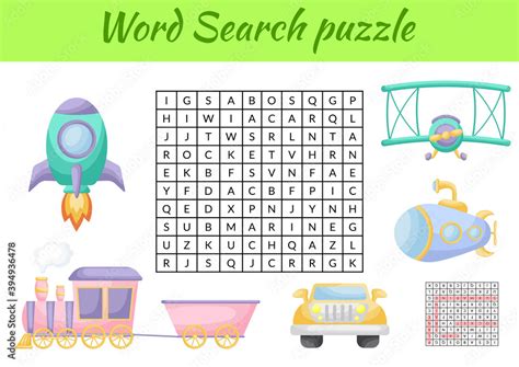 Game Template Word Search Puzzle Of Animals For Children With Pictures