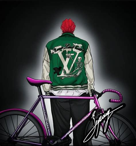 pin  elliot lightning  fixie bike comic layout windbreaker dark