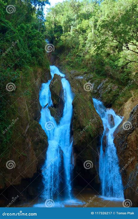 Vegas Grande Waterfall In Topes De Collantes Trinidad Cuba Stock