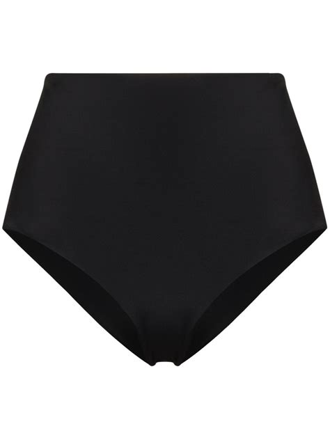 Form And Fold The Rise High Waist Bikini Bottoms In Black ModeSens