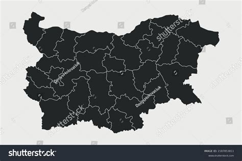 Bulgaria Map Regions Isolated On White Stock Vector (Royalty Free ...