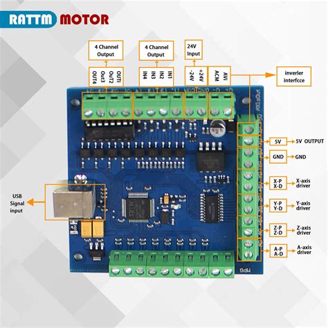 US4 Axis Nema23 Stepper Motor Driver 3A 425Oz In Driver USB Mach3