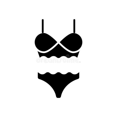 Woman Lingerie Glyph Icon Sex Shop And Swimming Wear Black Filled