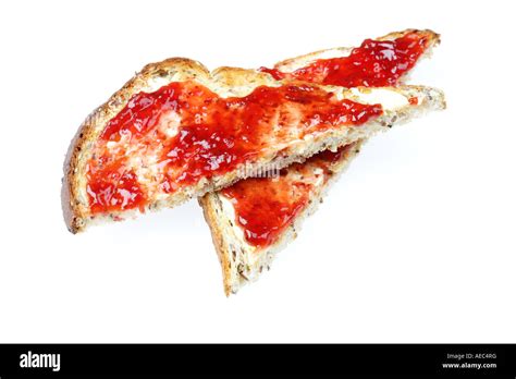 Strawberry Jam on Toast Stock Photo - Alamy