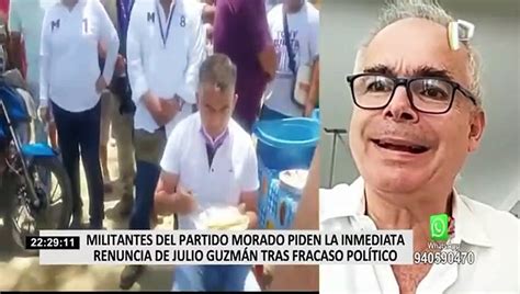 Militantes Del Partido Morado Piden La Renuncia De Julio Guzm N Tras