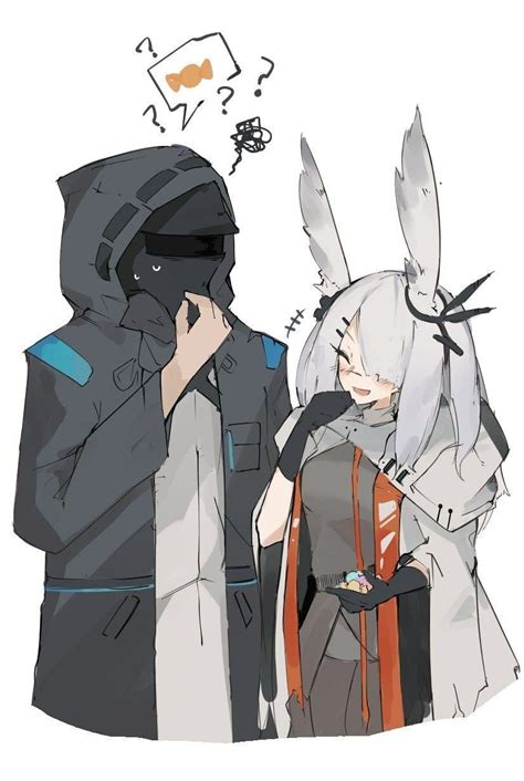 Two People With Bunny Ears Are Standing Next To Each Other And One