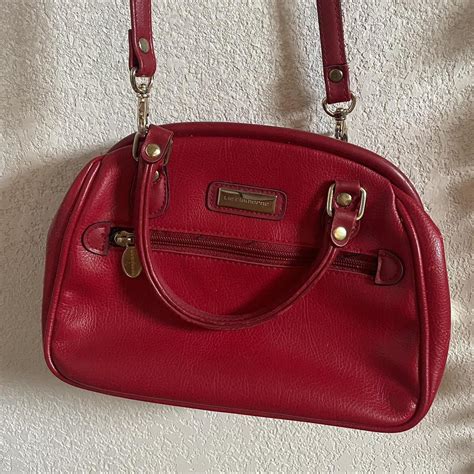 Liz Claiborne Women S Red And Gold Bag Depop