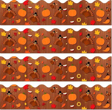 Amazon SICOHOME Thanksgiving Turkey Bulletin Board Borders 56