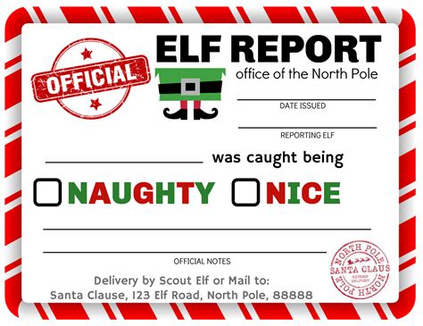 Official Elf Report Printable Free To Print Now