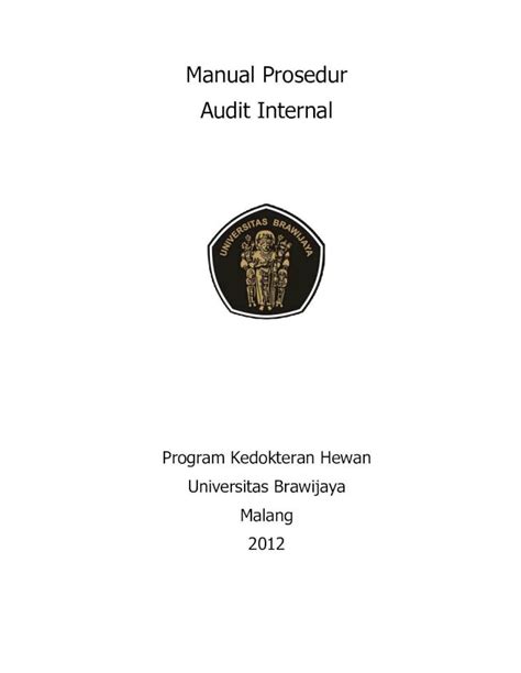 PDF Manual Prosedur Audit Internal Fkh Ub Ac Id Mutu MP