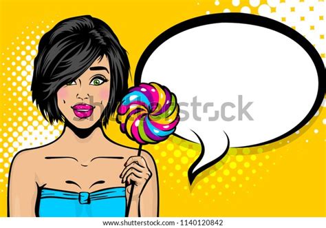 Young Brunette Caucasian Pop Art Woman Stock Vector Royalty Free 1140120842 Shutterstock