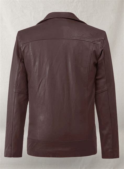 Dauntless Burgundy Biker Leather Jacket Made To Measure Custom Jeans