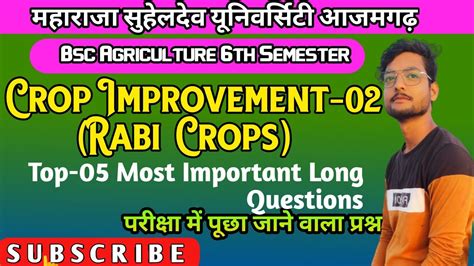 Crop Improvement 02 Rabi Crops Top 05 Most Important Long Question