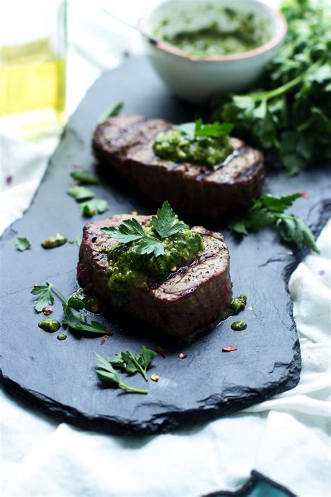 Grilled Beef Tenderloin with Quick Chimichurri Sauce - Cooking for Keeps