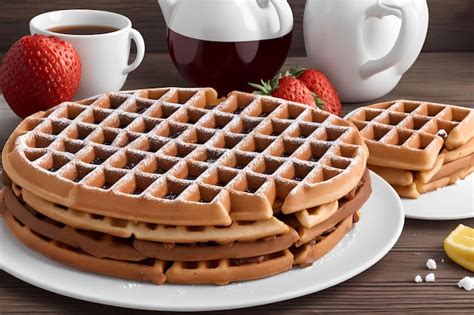 Premium Photo Delicious Belgian Waffle Generative Art By Ai