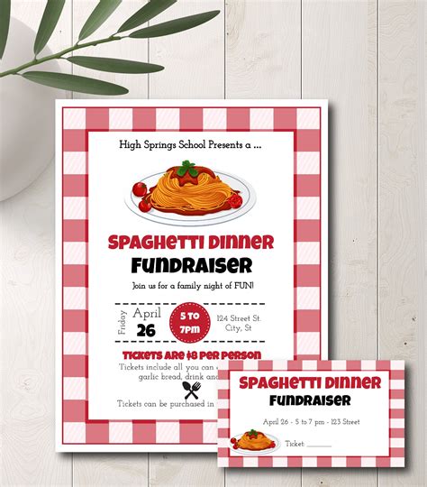 Spaghetti Dinner Flyer Template Free