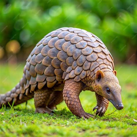 premium photo  indian pangolin indian pangolin walking  grass