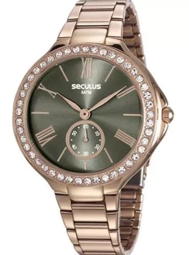 Relógio Seculus Feminino Rose Números Romanos 48086lpsvrs4