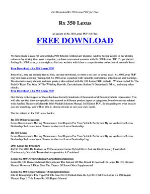 Fillable Online Pikirkan Esy Free Rx Lexus Pdf And Related Books