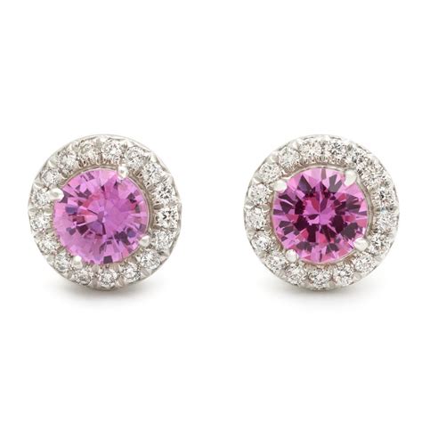 Tiffany And Co Soleste Pink Sapphire Diamond Earrings Van Rijk