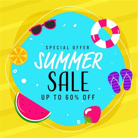 Premium Vector Summer Sale Poster Design With Discount Offer Fruits