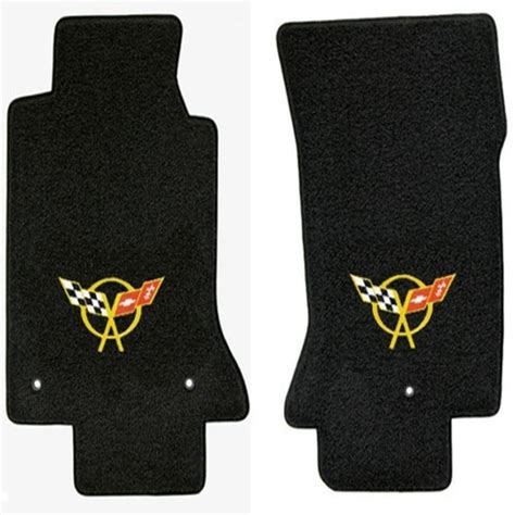 Corvette Ultimat Floor Mats Blackyellow C5 Emblem 1997 2004 C5 And Z06