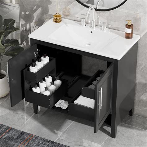 Amazon Lumisol Bathroom Vanity With Sink Modern Black