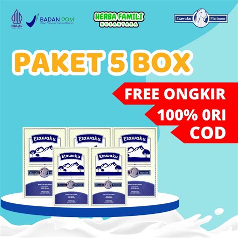 Jual PAKET 5 BOX Etawaku Platinum Susu Kambing Alami Membantu