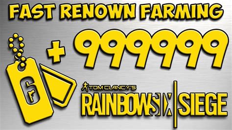 Rainbow Six Siege Renown Farming Strategy Fast Easy Youtube