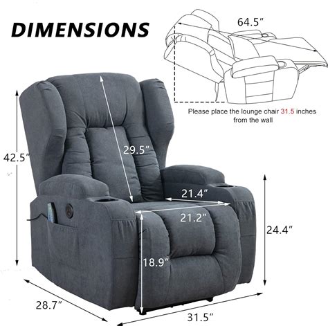 IPKIG Silla reclinable eléctrica con masaje y calor reclinable