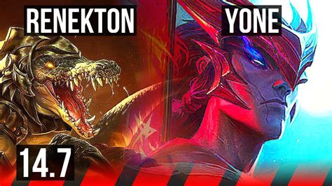 Renekton Vs Yone Top 66 Winrate 6 Solo Kills 8 1 0 Kr Diamond