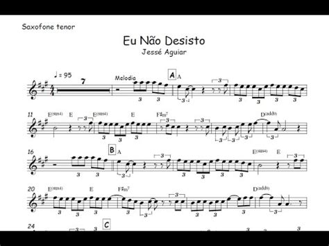 Eu N O Desisto Jess Aguiar Partitura Mel Dica Flauta Clarinete