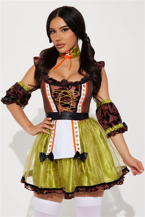 Octoberfest Hottie 5 Piece Costume Set Brown Combo Fashion Nova